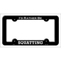 Squatting Novelty Metal License Plate Frame LPF-070