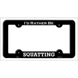 Squatting Novelty Metal License Plate Frame LPF-070