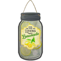 Lemons Make Lemonade Fruit Novelty Metal Mason Jar Sign