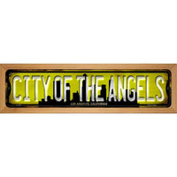 Los Angeles California City of Angels Wood Mounted Small Metal Street Sign