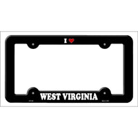 Love West Virginia Novelty Metal License Plate Frame LPF-325