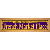 French Market Place Purple Wood Mounted Small Metal Street Sign WB-K-1154