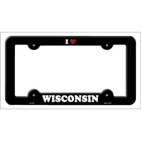 Love Wisconsin Novelty Metal License Plate Frame LPF-326