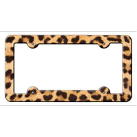 Light Leopard Print Novelty Metal License Plate Frame LPF-044