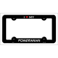 Pomeranian Novelty Metal License Plate Frame LPF-216