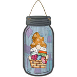 Gnome With Laundry Novelty Metal Mason Jar Sign