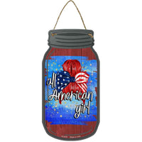 All American Girl Buns Red Novelty Metal Mason Jar Sign