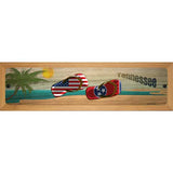 Tennessee Flag and US Flag Novelty Wood Mounted Small Metal Street Sign