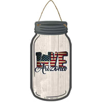 Love Arizona Silhouette Novelty Metal Mason Jar Sign