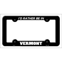 Be In Vermont Novelty Metal License Plate Frame LPF-372