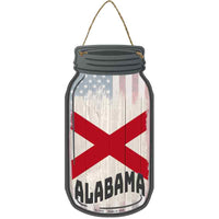 Alabama | USA Flag Novelty Metal Mason Jar Sign