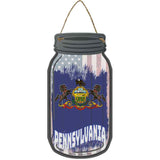 Pennsylvania | USA Flag Novelty Metal Mason Jar Sign