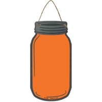 Orange Novelty Metal Mason Jar Sign
