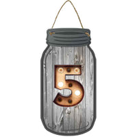 5 Bulb Lettering Novelty Metal Mason Jar Sign
