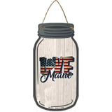 Love Maine Silhouette Novelty Metal Mason Jar Sign