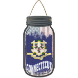 Connecticut | USA Flag Novelty Metal Mason Jar Sign