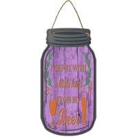 Little Help From Beer Novelty Metal Mason Jar Sign Metal Mason Jar Sign