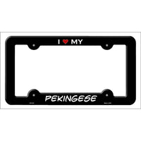 Pekingese Novelty Metal License Plate Frame LPF-215