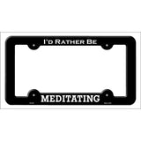 Meditating Novelty Metal License Plate Frame LPF-067