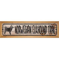 Norwegian Elkhound Trail Novelty Wood Mounted Metal Small Street Sign WB-K-076