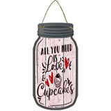 Love and Cupcakes Novelty Metal Mason Jar Sign