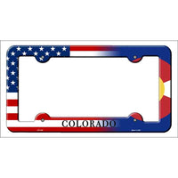 Colorado|American Flag Novelty Metal License Plate Frame LPF-445