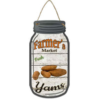 Yams Farmers Market Novelty Metal Mason Jar Sign