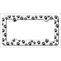 Dog Paws Novelty Metal License Plate Frame LPF-029