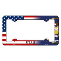 Utah|American Flag Novelty Metal License Plate Frame LPF-483