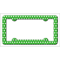 Green White Polka Dots Novelty Metal License Plate Frame LPF-263