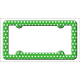 Green White Polka Dots Novelty Metal License Plate Frame LPF-263