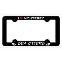 I Love Monterey Sea Otters Novelty Metal License Plate Frame LPF-493