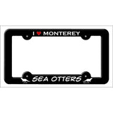 I Love Monterey Sea Otters Novelty Metal License Plate Frame LPF-493