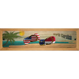 North Carolina Flag and US Flag Novelty Wood Mounted Small Metal Street Sign