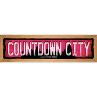 San Antonio Texas Countdown City Wood Mounted Small Metal Street Sign WB-K-1252