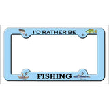 Fishing Blue Novelty Metal License Plate Frame LPF-259