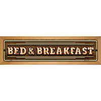 Bed and Breakfast Bulb Lettering Novelty Wood Mounted Small Metal Street Sign