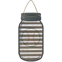 Baseball Quote Corrugated White Novelty Metal Mason Jar Sign