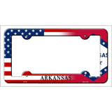 Arkansas|American Flag Novelty Metal License Plate Frame LPF-443