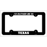 Be In Texas Novelty Metal License Plate Frame LPF-370