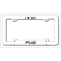 Pug Novelty Metal License Plate Frame LPF-218