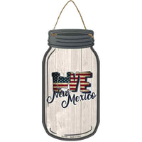 Love New Mexico Silhouette Novelty Metal Mason Jar Sign