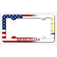 Rhode Island|American Flag Novelty Metal License Plate Frame LPF-478