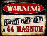 Warning 44 Magnum Metal Novelty Parking Sign
