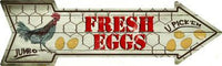 Fresh Eggs Metal Novelty Arrow Sign