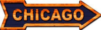 Bears Colors Chicago Metal Novelty Arrow Sign