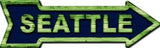 Seahawks Colors Seattle Metal Novelty Arrow Sign