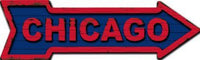 Cubs Colors Chicago Metal Novelty Arrow Sign