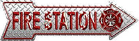 Fire Station Metal Novelty Arrow Sign