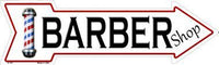 Barber Shop Metal Novelty Arrow Sign